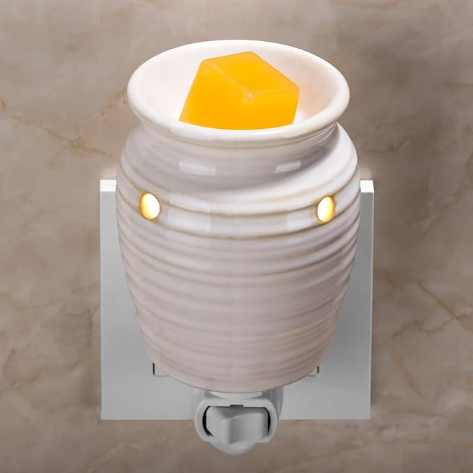STAR MOON Ceramic Pluggable Wax Melt Warmer, Diffuser for Fragrance Oil, Candle Melter Plug in Wall for Home, Office and Spa, Ideal Gifts, with Two Bulbs