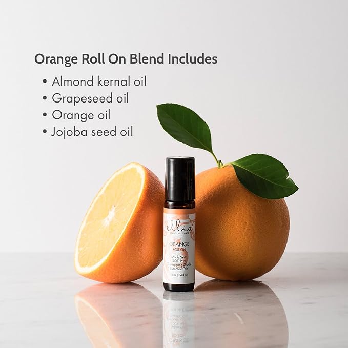 Ellia Orange Essential Oil Roll-On | 10ml, 100% Pure, Therapeutic Grade