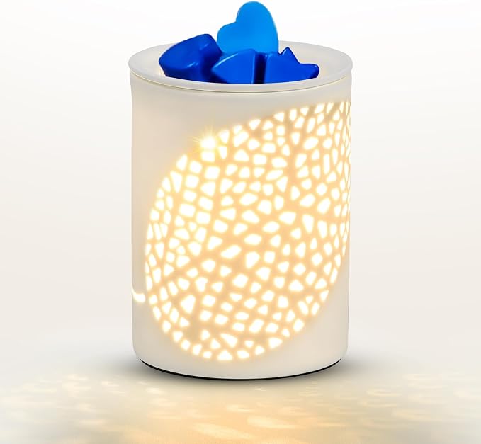 Ceramic Wax Melt Warmer, 3-in-1 Heater Removable Tray, Home Fragrance Wax Burner- Bedroom Living Room Decor, Spa, Ideal Gift for Valentines Mother's Day, Freeleaf