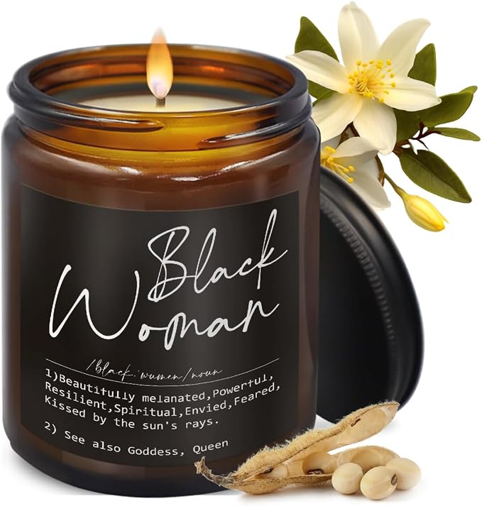 Black Inspirational Definition Vanilla Scented Candles, Thoughtful Gifts for Women, Uplifting Motivational Home Decor Candle, 8 oz