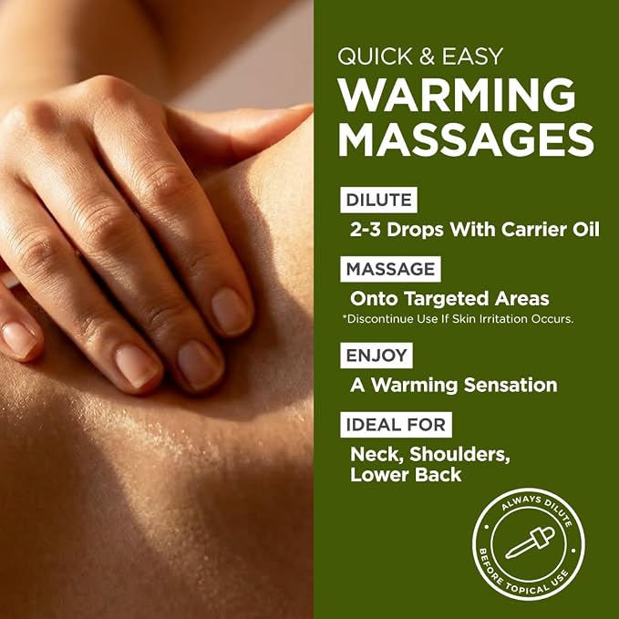Gya Labs USDA Certified Organic Ginger Essential Oil for Warming Massage, Diffuser - for Topical Use, Hair, Aromatherapy, Spicy & Energizing Aroma - DIY Candle Making Scents - 0.34 Fl Oz