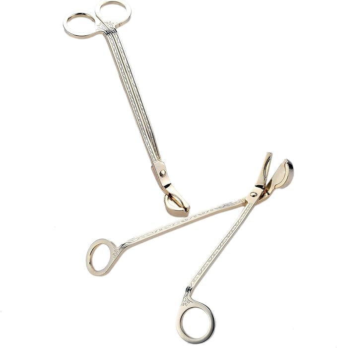 MUXSAM Candle Wick Trimmer, Candle Wick Cutter, Candle Scissors Cutter, 1-Pack Stainless Steel Wick Clipper Scissor Candle Tool for Trim Wick to Burn, Reduces Soot (Gold)