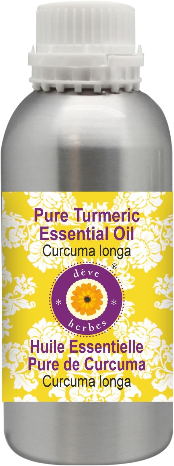Deve Herbes Pure Turmeric Essential Oil (Curcuma Longa) Steam Distilled 1250ml (42 oz)