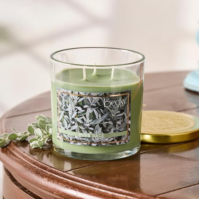 14.5oz Pure Sage Scented Candles for Home, 60 Hrs Soy Wax Candle for Cleansing House, Aromatherapy & Manifestation, Candle Gifts for Men and Women