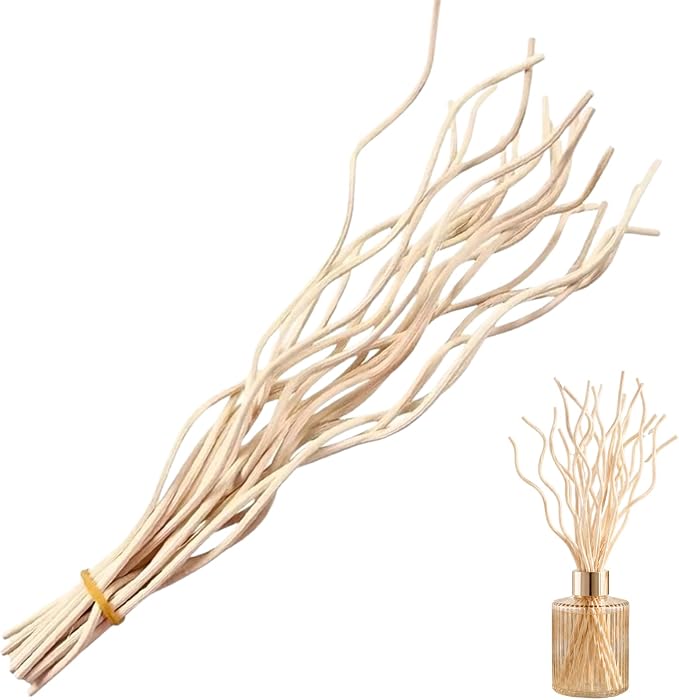 10Pcs Wavy Rattan Reed Diffuser Sticks, Natural Rattan Fragrance Aromatherapy Volatile Replacement Refill Essential Sticks