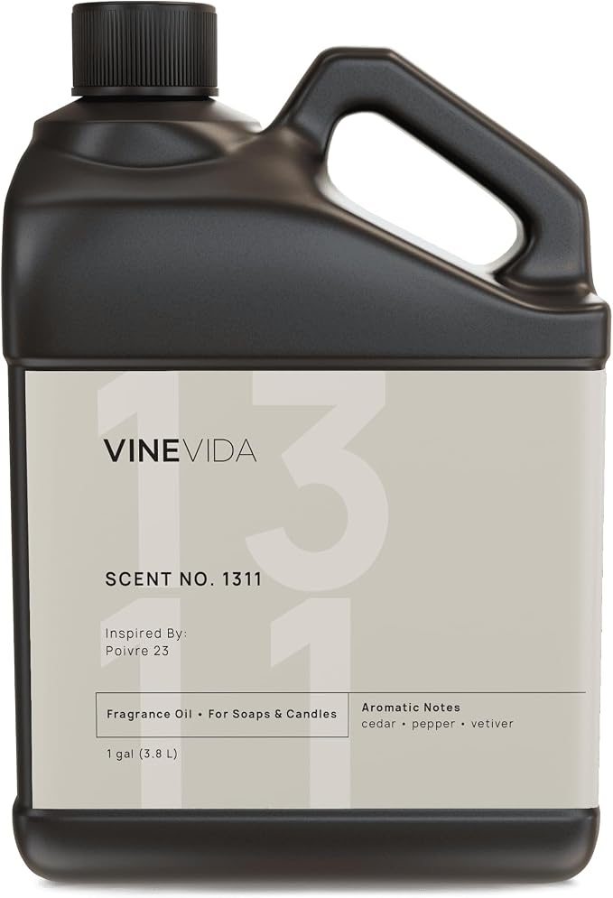 VINEVIDA Scent NO. 1311 Fragrance Oil - 1 Gallon (8lbs) - Inspired by: Poivre 23 Fragrance Oil for Candle Making - Made in USA Candle Scents Scents for Soap Making
