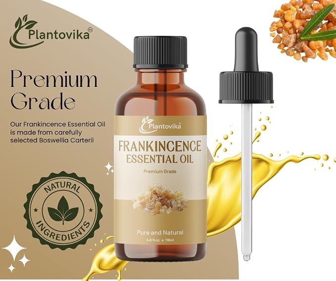 Frankincense Essential Oil | 100% Pure and Natural | Premium Grade Essential Oil for Skin, Diffuser, Massage, DIY Candle and Soap Making (4 Fl Oz, Frankincense)