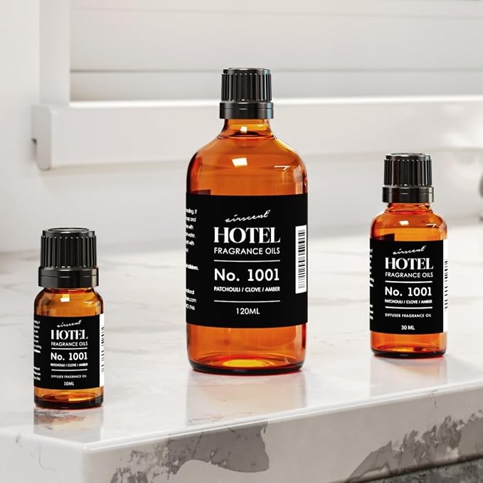 AirScent Hotel Diffuser Oil No. 1001 - Patchouli Clove Amber - 30 mL | Hotel Scent Dupe - Premium Fragrance Oil for Ultrasonic and Waterless Diffusers - 1 fl oz Droper Bottle