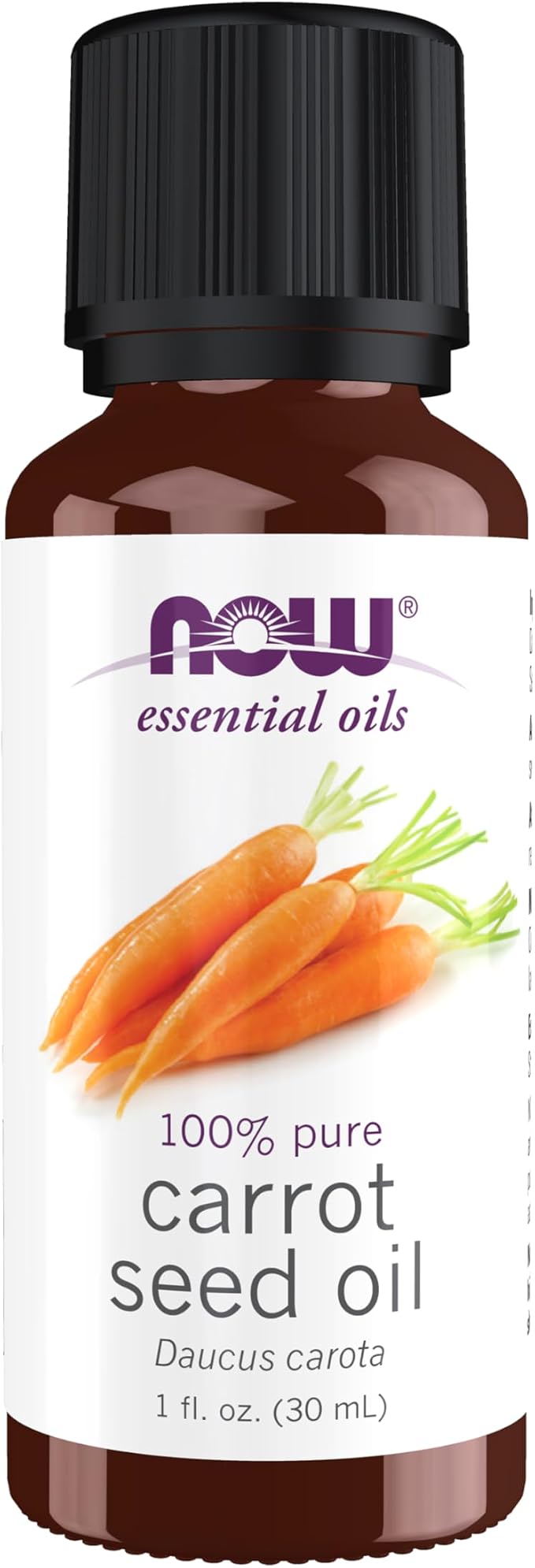 NOW Essential Oils, Carrot Seed Oil, Grounding Aromatherapy Scent, Steam Distilled, 100% Pure, Vegan, Child Resistant Cap, 1-Ounce