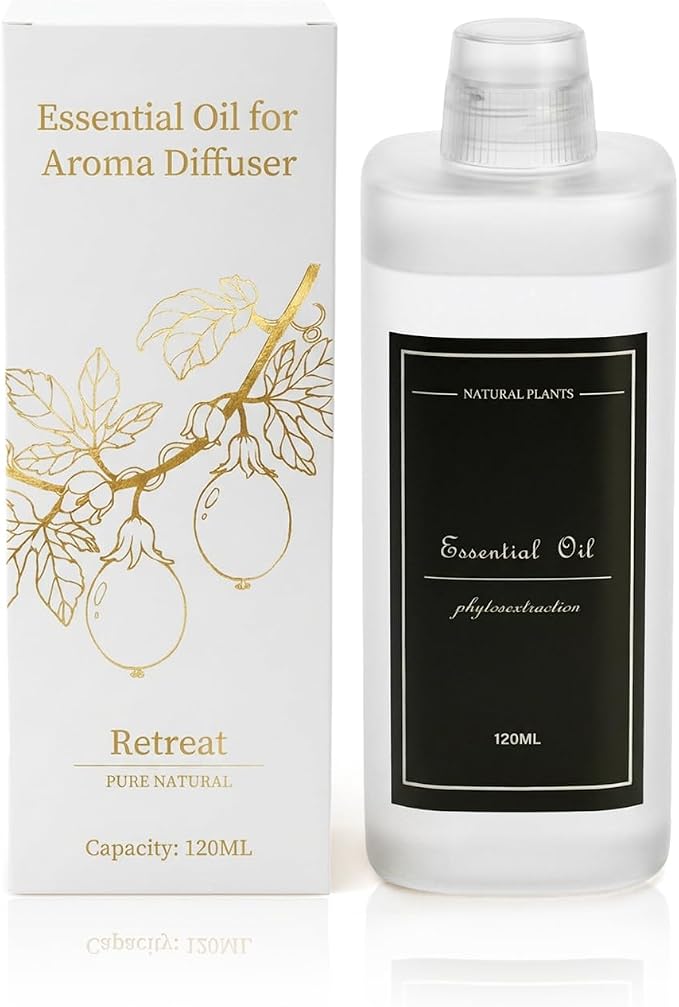 4.06 fl oz (120ml) Diffuser Oil for Home Fragrance Diffusers (M60), Plant-Based & Alcohol-Free, Hotel Scent Essential Oil for Bedroom, Bathroom, Office, Car, Office (Retreat)