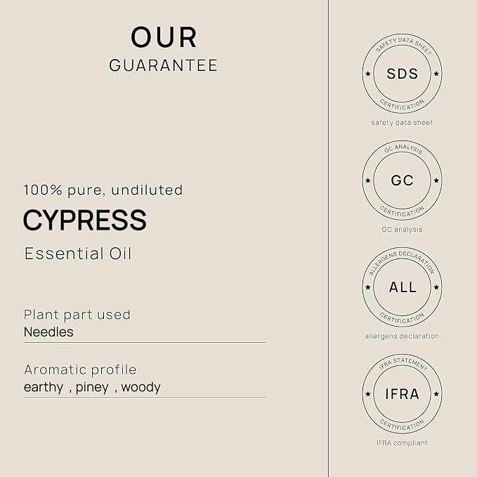 VINEVIDA Cypress Essential Oil 32 oz - Undiluted Cypress Oil - DIY Candle Scents for Candlemaking - Bulk Essential Oil for Soap Making Safe for Skin