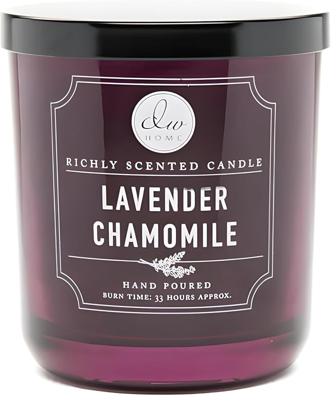 DW Home Lavender Chamomile Scented Candle for Home, 9 oz, Medium Single Wick Candle Jar, Up to 33H Burn Time, Luxury Scented Candle for Relaxation, Gifting, Home Decor