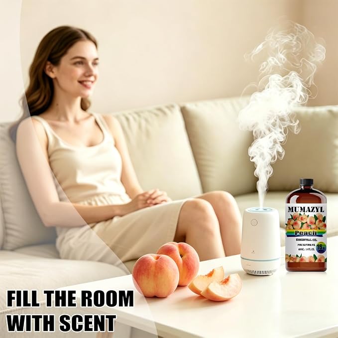 Peach Essential Oil, Peach Oil 16 Fl Oz 480ML for Diffuser Humidifier Yoga Cleaning DIY Candle Soap Making MUMAZYL Essential Oils