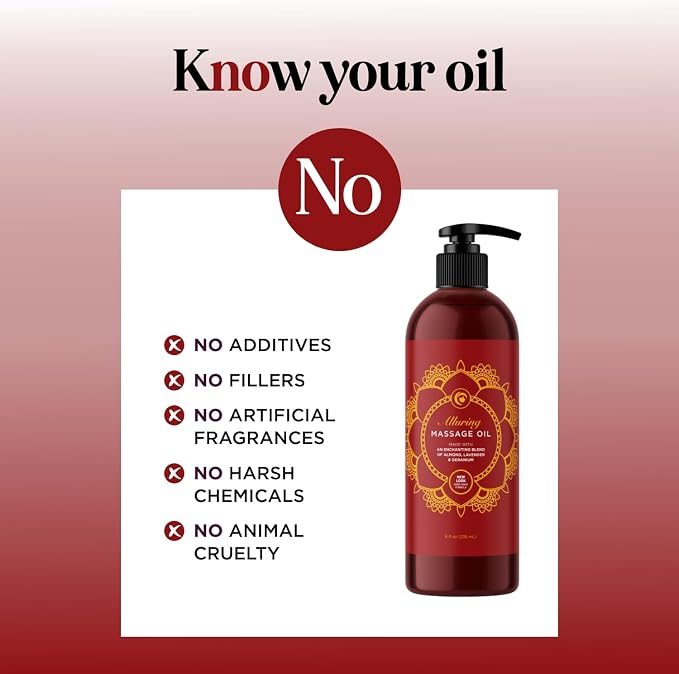 Relaxing Massage Oil for Massage Therapy - Aromatherapy Full Body Massage Oil with Enchanting Lavender Ylang Ylang Orange and Geranium Essential Oils - Naturally Scented Vegan Non GMO & Gluten Free
