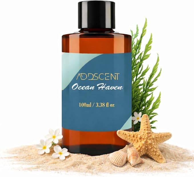 Ocean Haven Fragrance Oil 100ml for Diffuser, Fresh Coastal Air Inspired Scent for Bedroom Living Office Spa, Smooth Aquatic Aroma with Layered Notes Creating Clean Open Indoor Ambience