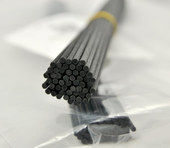 50 Pieces Fiber Reed Diffuser Replacement Refill Sticks for Aroma Fragrance (Black, 12" x3mm)