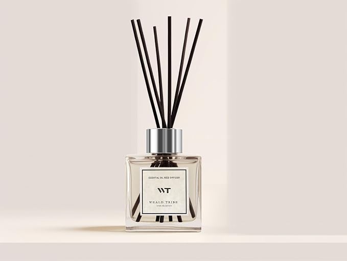 WEALD TRIBE Lavender & Cedar Scent Reed Diffuser Set for Bathroom Decor Air Fresheners, Oil Diffuser Stick | 5.1 fl oz Home Fragrance with Sticks Defusers | House Bedroom Office Shelf Decor