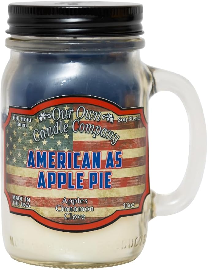 Our Own Candle Company, American as Apple Pie Scented Mason Jar Candle, 100 Hour Burn Time, 13 Ounces