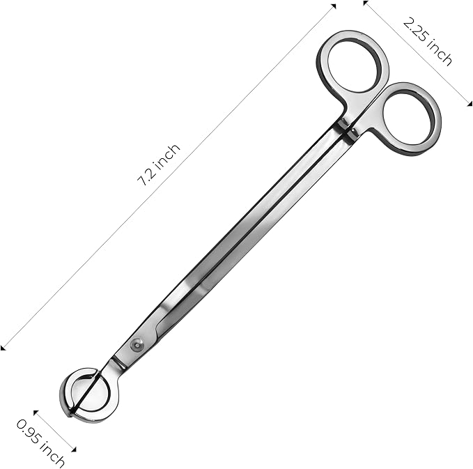 VViViD Candle Wick Trimmer Scissors, Stainless Steel, for Cutting and Clipping Wicks, Supplied with A Wax Melting Bag