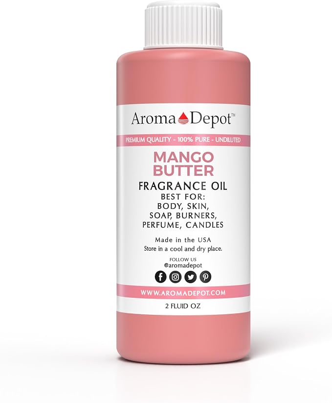 Aroma Depot Mango Butter Perfume/Body Oil (7 Sizes) Our Interpretation, Premium Quality Uncut Fragrance Oil (2 Ounce Plastic Bottle (60ml))