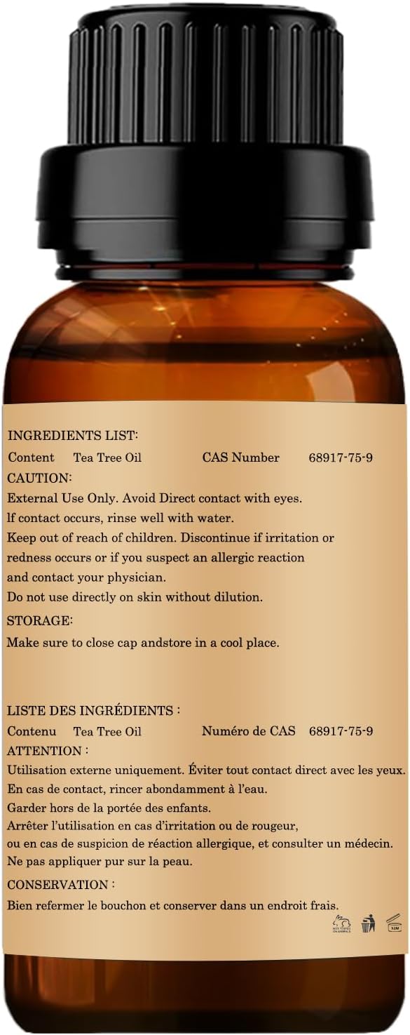 Tea Tree Essential Oils 10ML, 100% Pure and Natural Essential Oil for Aromatherapy Diffuser - 0.33 Fl Oz/Tea Tree