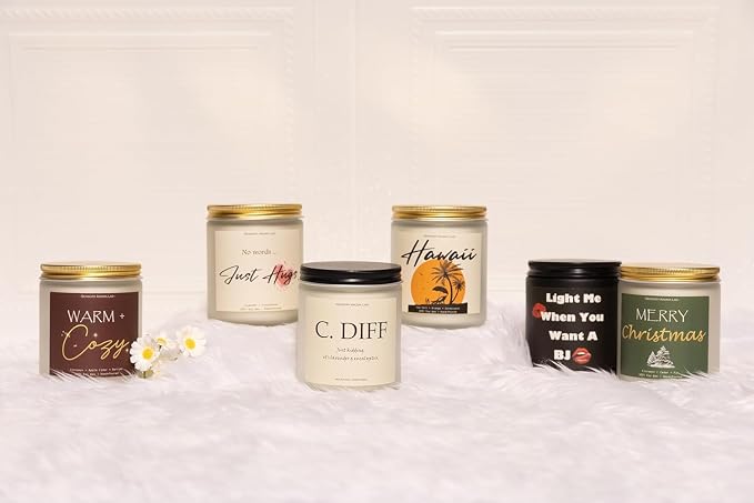 Lavender & Eucalyptus Soy Wax Candle, 7OZ - Nurse Gifts for Women, Rn Gifts for Nurses, Smells Like C.DIFF