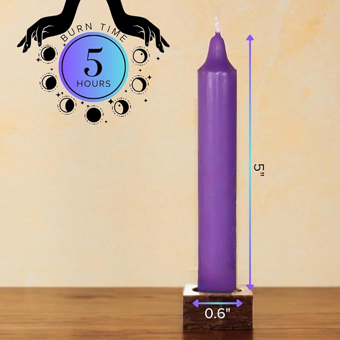Simply Soson 5 inch Ritual Taper Candles Bulk, Mini Taper Candles - 24 Assorted Chime Spell Candles - Small Taper Candle Stick, Use as Witchcraft Supplies, Altar Candle, Unscented Prayer Candle