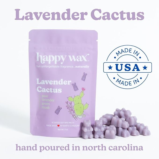 Happy Wax Spring Mix Premium Scented Natural, Non Toxic Soy Wax Melts – 6 Total Oz. of Scented Wax Melts. Includes Jasmine Bergamot, Honeysuckle Yuzu, and Lavender Cactus