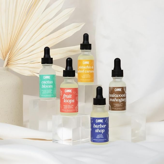 CANDECraftCo 1 Fl oz Fragrance Oils for Aromatherapy, Essential Oils for Home Diffusers, DIY Candle and Soap Making, DIY Scented Products (1 oz, Apple & Mahogany)