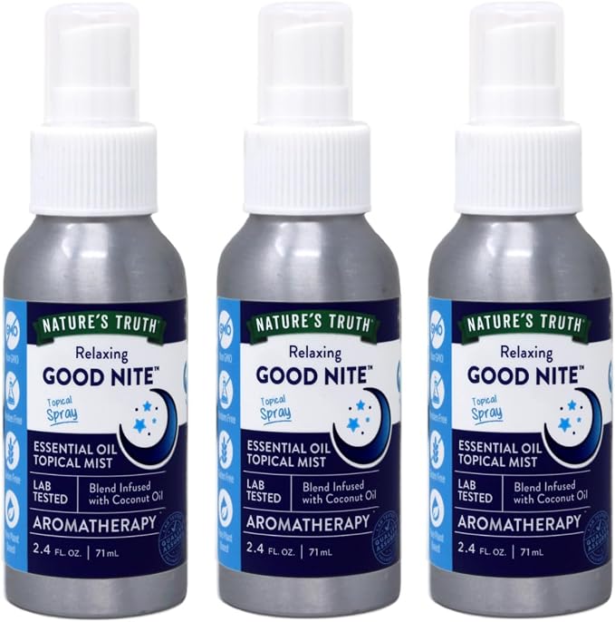 Nature's Truth Good Nite Essential Oil Topical Mist, Calming Blend, Yoga, & Aroma Spray, 2.4 FL OZ - 3 Pack