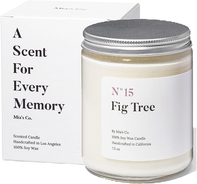 | Scented Luxury Soy Wax Candle | Handcrafted in USA | N15 Fig Tree | Long Lasting Burning for Stress Relief 7.5 oz