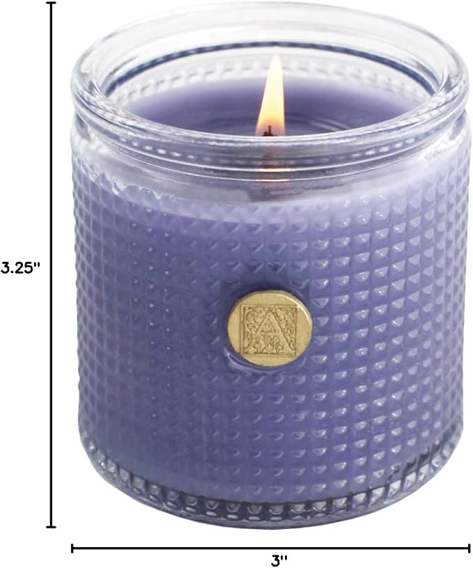 Lavender Bouquet Aromatique Textured Glass 6 oz Scented Jar Candle