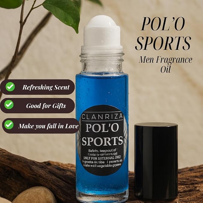 10ml Roll-On POL’O Sports Fragrance Body Oil for Men, Our Interpretation, Daily Wear Scent, Smooth Skin Application, Glass Bottle for Personal Use & Good for Gifts