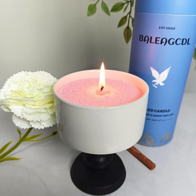 Pearled Candle 18 Oz with 30 Wicks - Rose Scented Sand Candles Pink Refillable Wax Lasts up to 120 Hours - Smooth and Clean Burning for Candle Making Lover’s Gifts