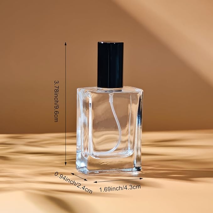 30ml/1.0 Oz Glass Spray Bottle Perfume Atomizer,Travel Refillable Perfume Bottles Empty Classic Spray Bottle 2Pack (Black, 30ml)