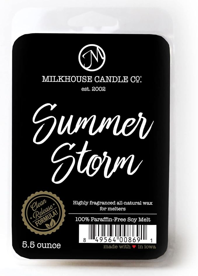 Milkhouse Candle Company Summer Storm Soy Wax Melts - Dewy Greens | Rain-Soaked Woods | Coconut Water Scented - 5.5 oz, Hand-Poured, Premium Fragrance Oil, Made in the USA