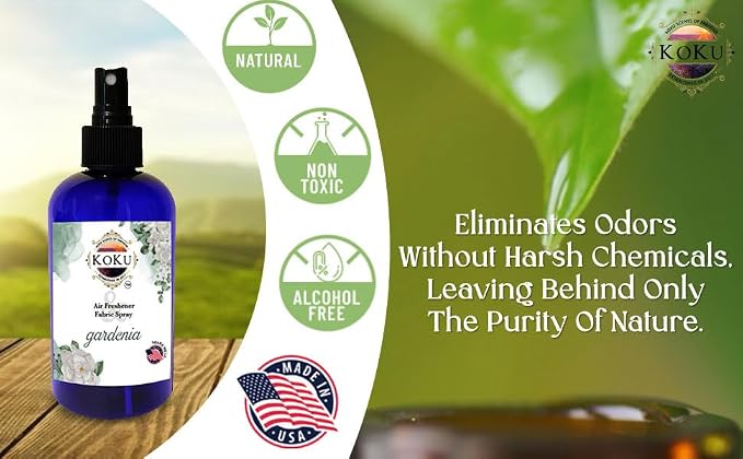 Gardenia Air Freshener - Room Spray - Odor Eliminator - Deodorizer - Car Air Freshener - Home Spray - Linen Spray - Fabric Refresher - Non-Toxic - Alcohol Free – 8 Oz