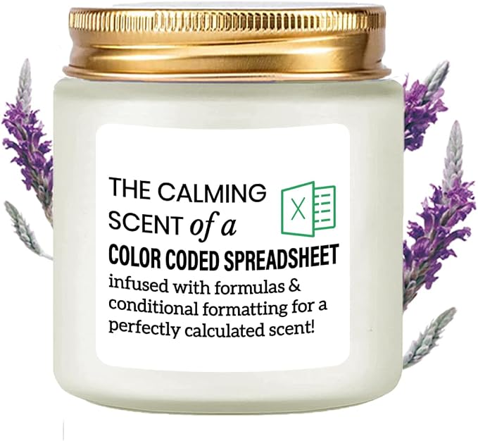 LAMIVEENLA Accountant Gifts Scented Candle Lavender - Spreadsheet Gifts Funny for Women Men CPA Gift for Coworker Boss