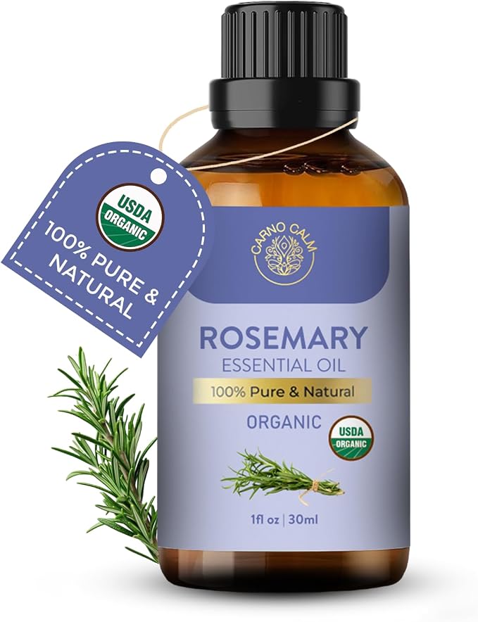 Organic Rosemary Essential Oil | USDA Certified Organic Rosemary Oil | for Hair & Skin | Perfect for Aromatherapy & Diffuser | 30 ML