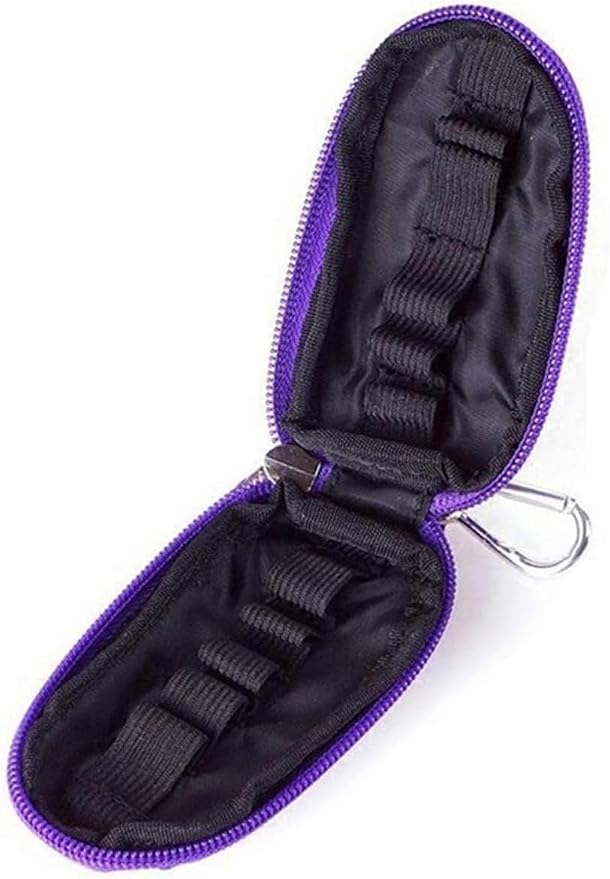 1Pc Purple (Without Bottle) Portable Small Essential Oils Keychain Pouch Kit for 5/10/15ml Carrying Travel Bag for Oil Bottles Travel Cases Tools and Accessories