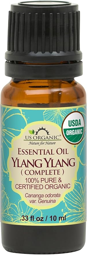 US Organic Ylang Ylang Essential Oil – 100% Pure Complete Grade, USDA Certified, Steam Distilled from Cananga Odorata – Floral Scent for Diffuser, Perfumery, Skincare – Sourced from Madagascar, 10ml
