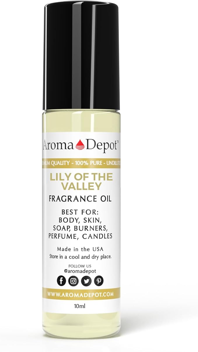 Aroma Depot 10ml. Lily of the Valley Perfume/Body Oil Our Interpretation, Premium Quality Uncut Fragrance Oil Soap, Candle Making & Incense