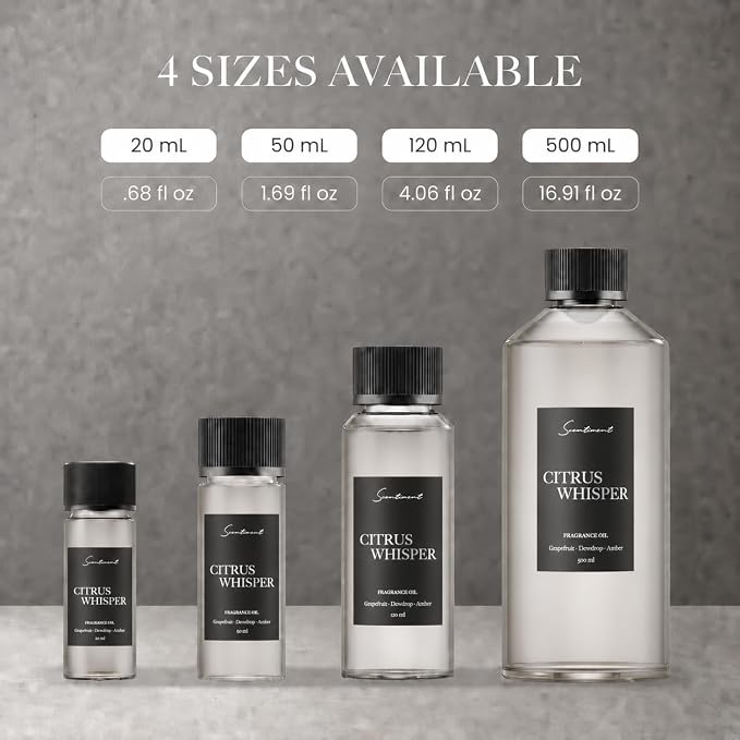 Scentiment Citrus Whisper Diffuser Oil - Premium Hotel Scent with Notes of Grapefruit, Dewdrop & Warm Amber Home Scent, Hotel Fragrance Oil Diffuser Refill - 1.69 fl oz (50 mL)