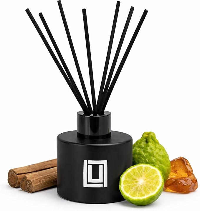 Lulu Candles | Reed Diffuser Set | Sexy Man (Smells Like Men’s Cologne)| 6 Reed Sticks | Scent Diffuser for Bedroom Bathroom Living Room & Office (4.2 FL Oz.)