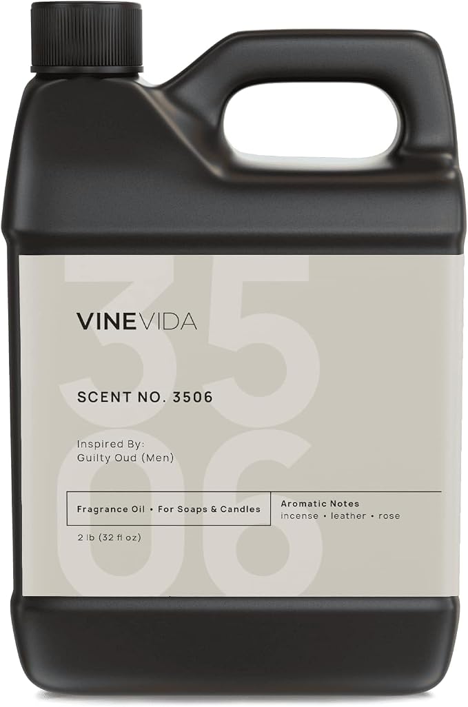 VINEVIDA Scent NO. 3506 Fragrance Oil - 32oz (2lbs) - Inspired by: Guilty Oud (Men) Fragrance Oil for Candle Making - Made in USA Candle Scents Scents for Soap Making