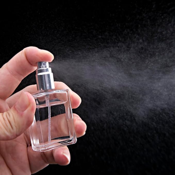 YU FENG 12pcs 15ml Refillable Glass Atomizer Spray Bottles with Funnels Pipettes Dispenser for Perfume,Fragrance,Lotion,Essential Oil