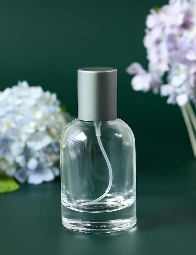 50ml/1.7 Oz Glass Spray Bottle Perfume Atomizer,Empty Travel Refillable Perfume Spray Bottle with 3 Kinds of Dispenser (Clear Glass, 50ml)