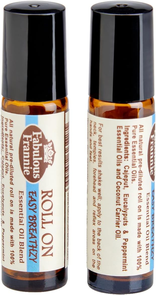 Fabulous Frannie Easy Breathzy Essential Oil Blend Roll On Made with Pure Essential Oils .33 Ounce (Pack of 1)