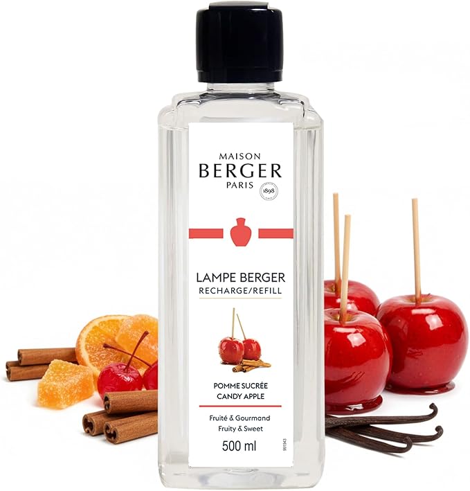 MAISON BERGER Lampe Berger Refill, 500 ml, Candy Apple | Catalytic Lamp Fragrance Refill, Helps Neutralize Odors, ~80 h Fragrance Diffusion, Made in France