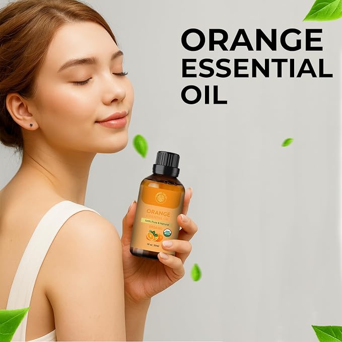 Sweet Orange Essential Oil 30ml | USDA Certified Organic Sweet Orange Oil | for Aromatherapy and Diffuser | Skin and Hair | Soap & Candle Making | 1 fl. Oz